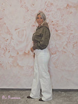 CHAQUETA DENIM LAVADA BOLSILLOS MARRÓN - Mi Marciana