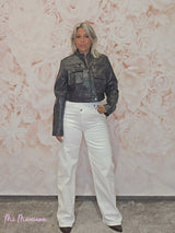 CHAQUETA ECOPIEL ENVEJECIDA NEGRO - Mi Marciana