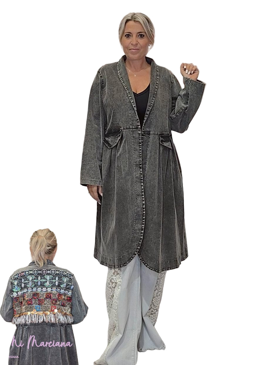 CHAQUETA KIMONO BORDADA JOT - Mi Marciana