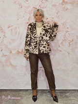 CHAQUETA LANA FLOCADA ANIMAL PRINT - Mi Marciana