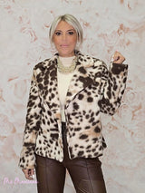 CHAQUETA LANA FLOCADA ANIMAL PRINT - Mi Marciana