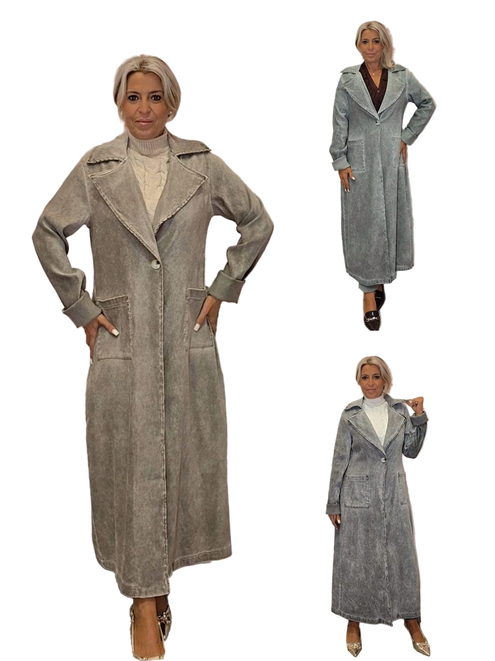 CHAQUETA LARGA ANTELINA LAVADA JOT - Mi Marciana