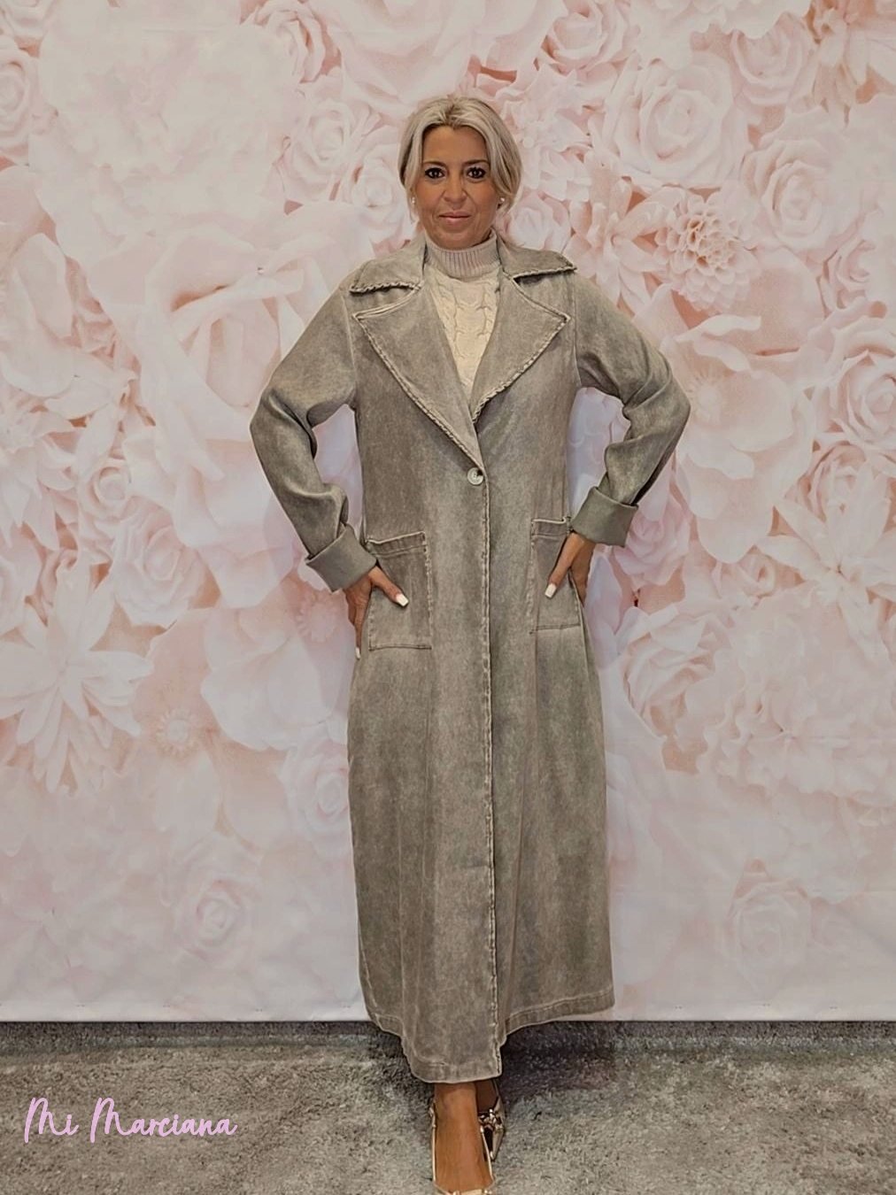 CHAQUETA LARGA ANTELINA LAVADA JOT - Mi Marciana