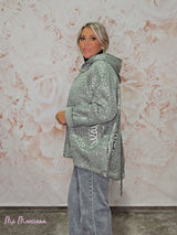 CHAQUETA OVERSIZE LAVADA LENTEJUELAS JOT - Mi Marciana