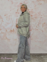 CHAQUETA OVERSIZE LAVADA LENTEJUELAS JOT - Mi Marciana