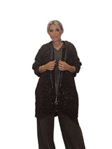 CHAQUETA OVERSIZE MANGAS LENTEJUELAS - Mi Marciana