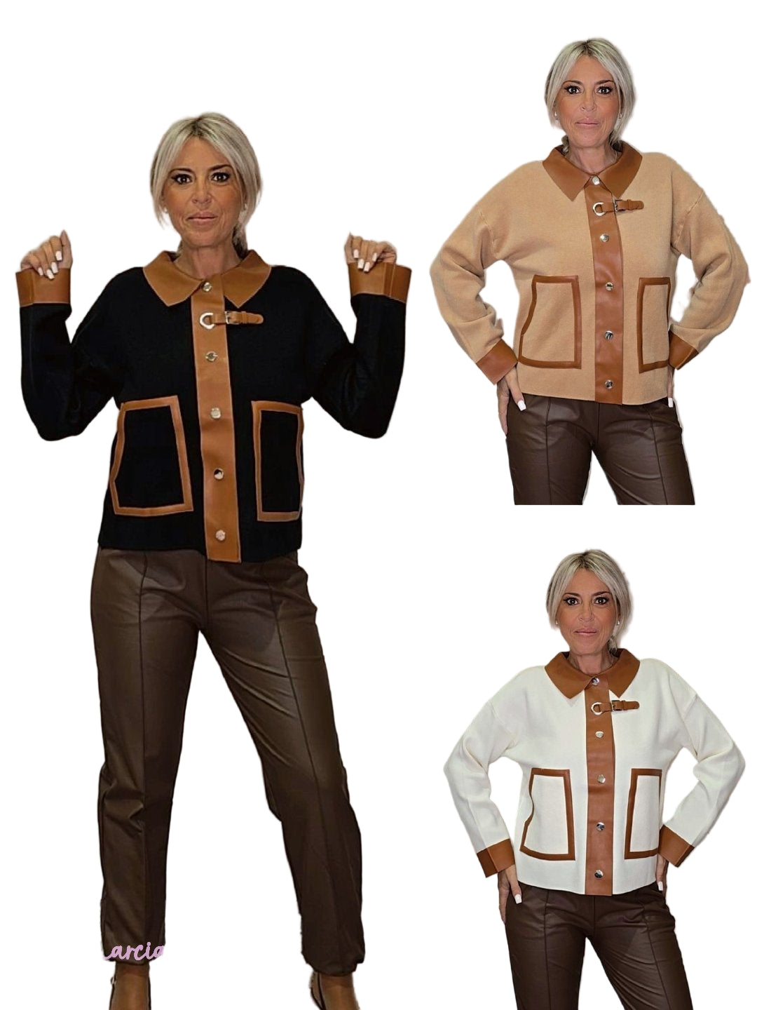 CHAQUETA PUNTO ECOPIEL - Mi Marciana