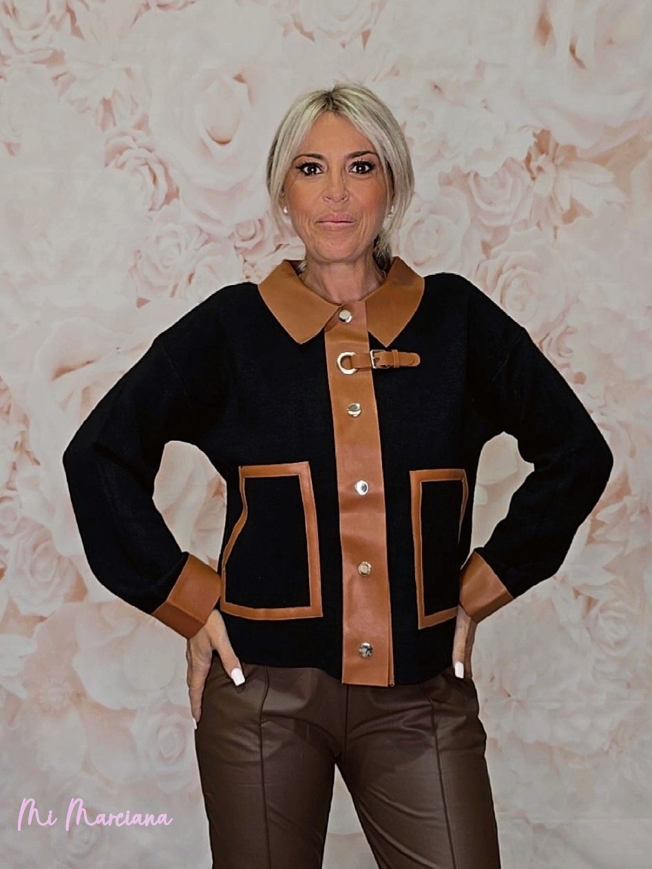 CHAQUETA PUNTO ECOPIEL - Mi Marciana