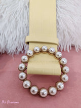 CINTURON EFECTO ANIMAL PRINT HEBILLA REDONDA PERLAS - Mi Marciana