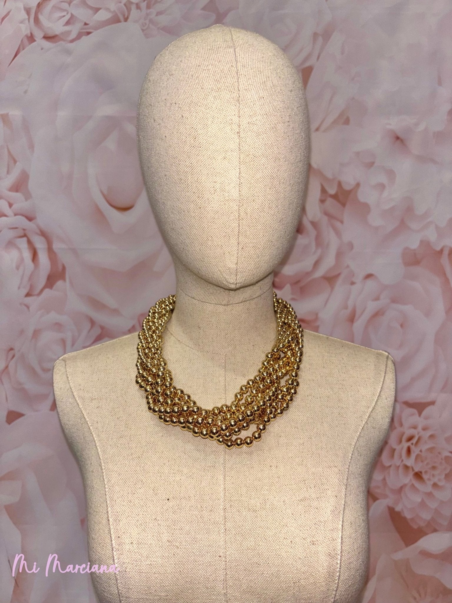 COLLAR BOLAS TRENZADO - Mi Marciana