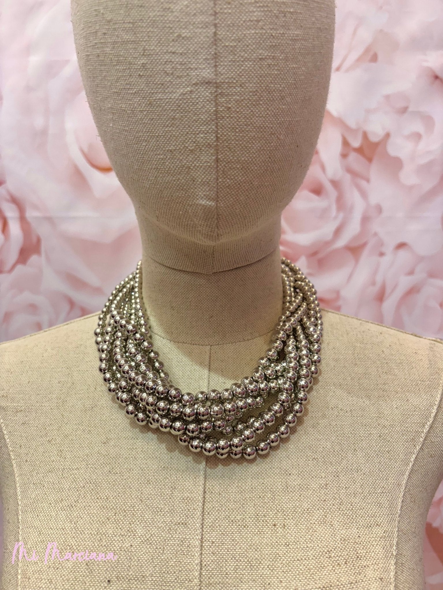 COLLAR BOLAS TRENZADO - Mi Marciana