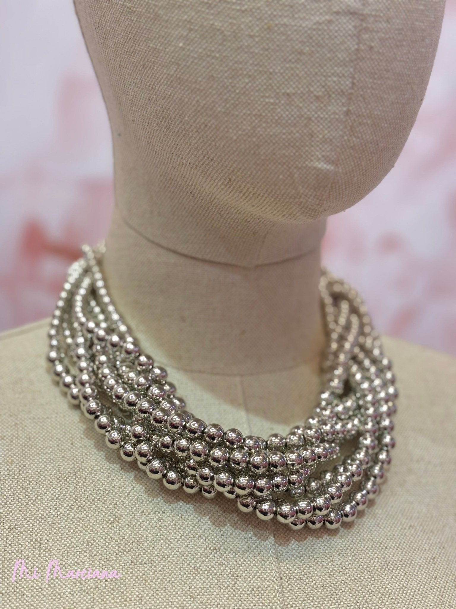 COLLAR BOLAS TRENZADO - Mi Marciana