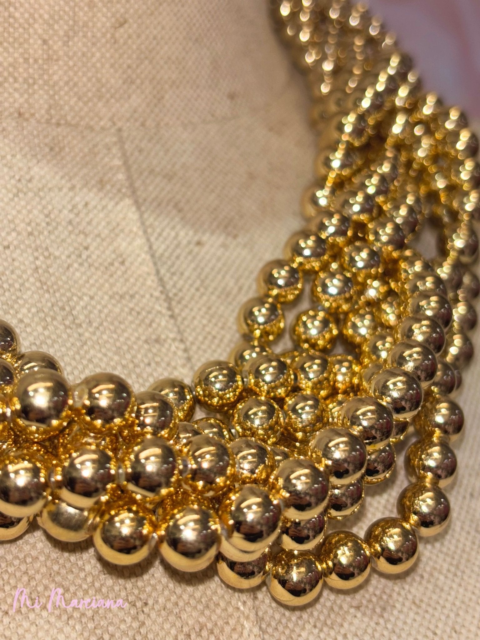 COLLAR BOLAS TRENZADO - Mi Marciana