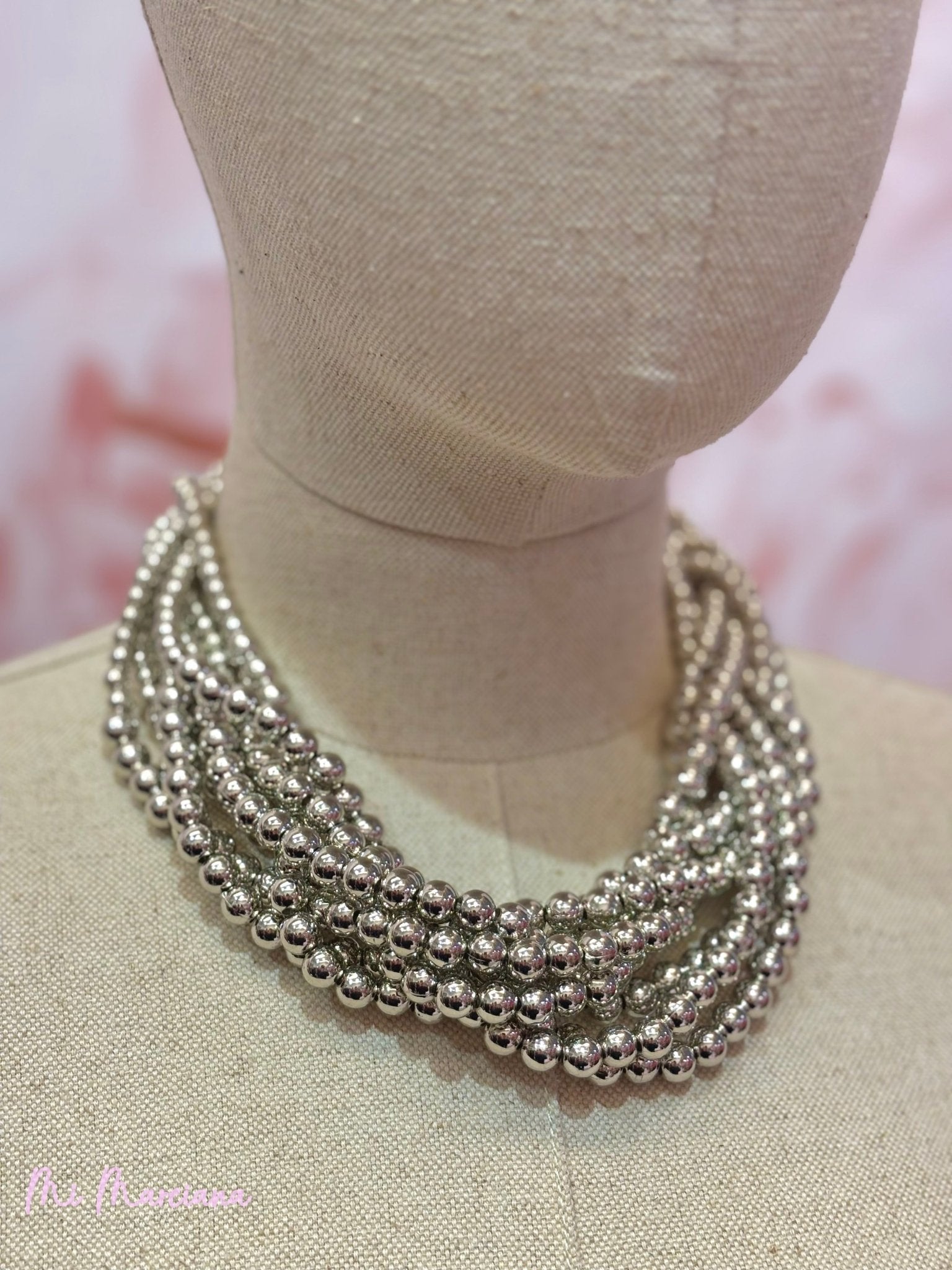 COLLAR BOLAS TRENZADO - Mi Marciana