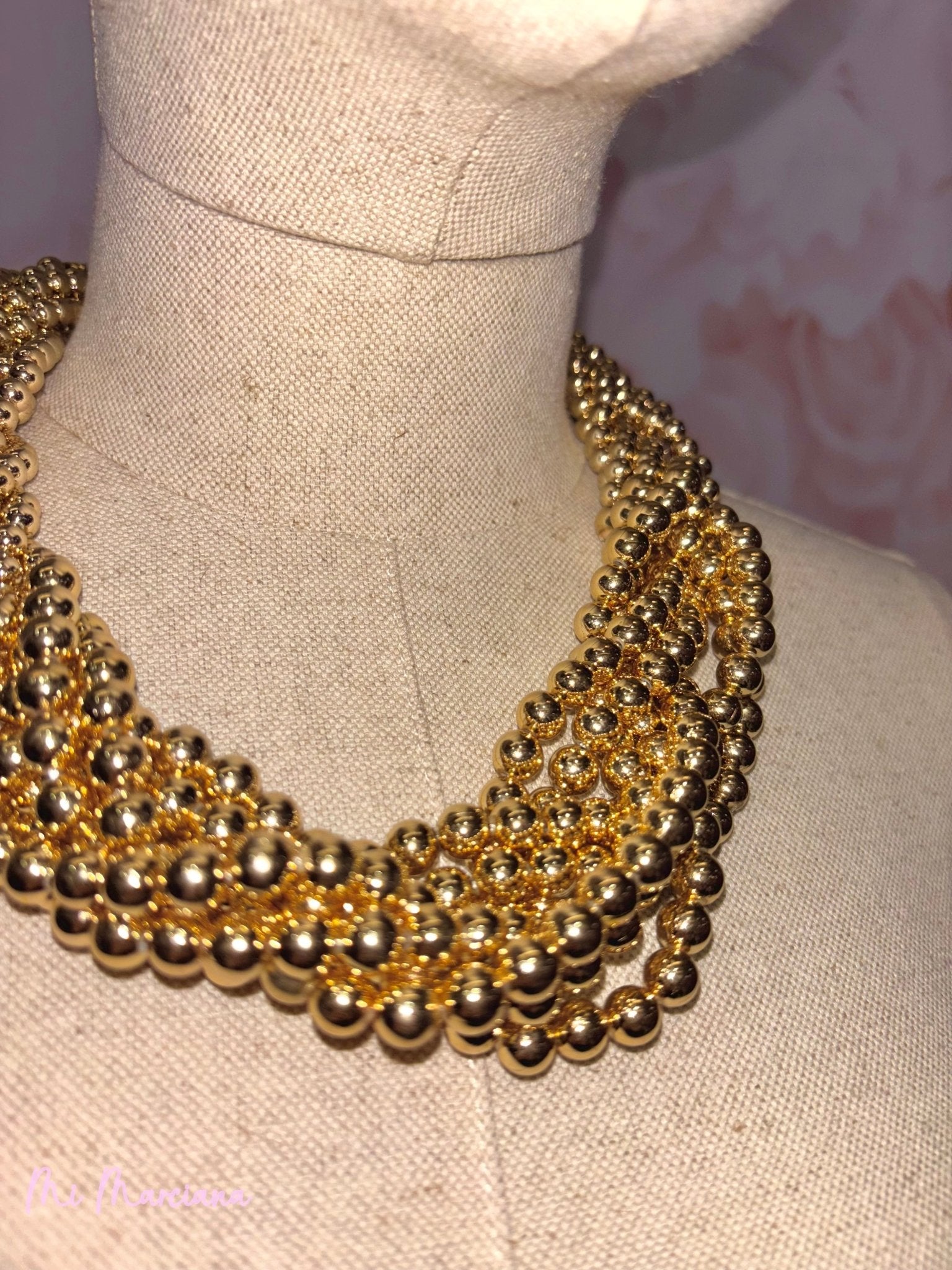 COLLAR BOLAS TRENZADO - Mi Marciana