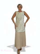 ABITO PLISSETTATO CON PAILLETTES COMBINATE