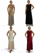 ABITO PLISSETTATO CON PAILLETTES COMBINATE