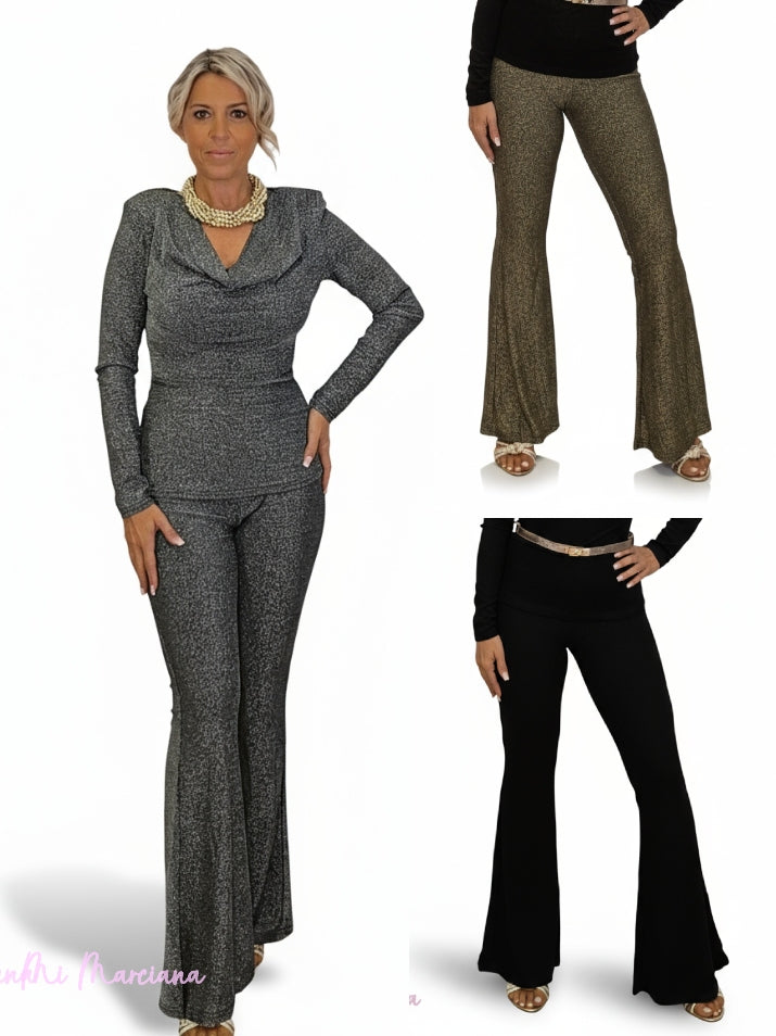 Calça flare JOT LUREX