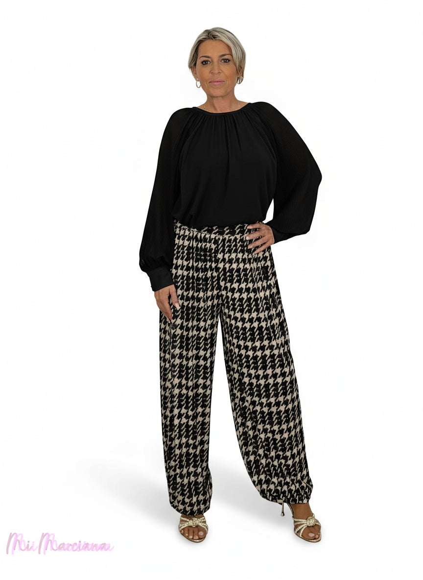 Calças de chiffon estampadas com Aladdin