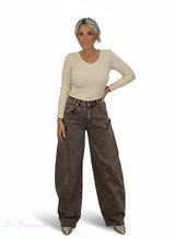 JEANS BALLON MARRÓN JOT