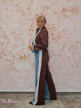 CONJUNTO DENIM STRASS ENCAJE - Mi Marciana