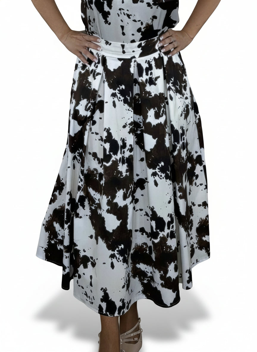 FALDA ALGODÓN MIDI VACA - Mi Marciana