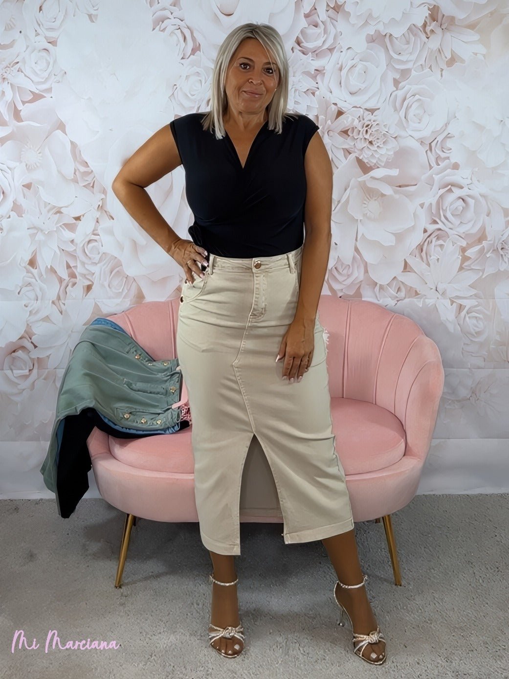 FALDA DENIM MIDI - Mi Marciana