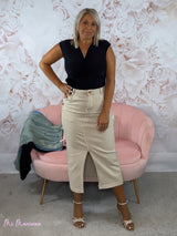 FALDA DENIM MIDI - Mi Marciana