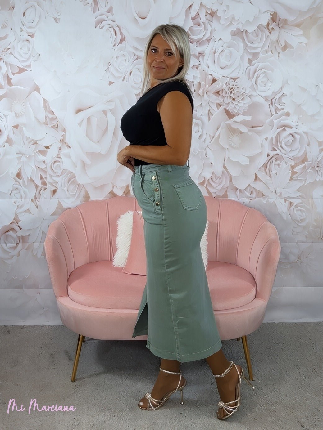 FALDA DENIM MIDI - Mi Marciana