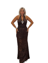 FALDA ENCAJE SIRENA MARRÓN - Mi Marciana