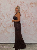 FALDA ENCAJE SIRENA MARRÓN - Mi Marciana