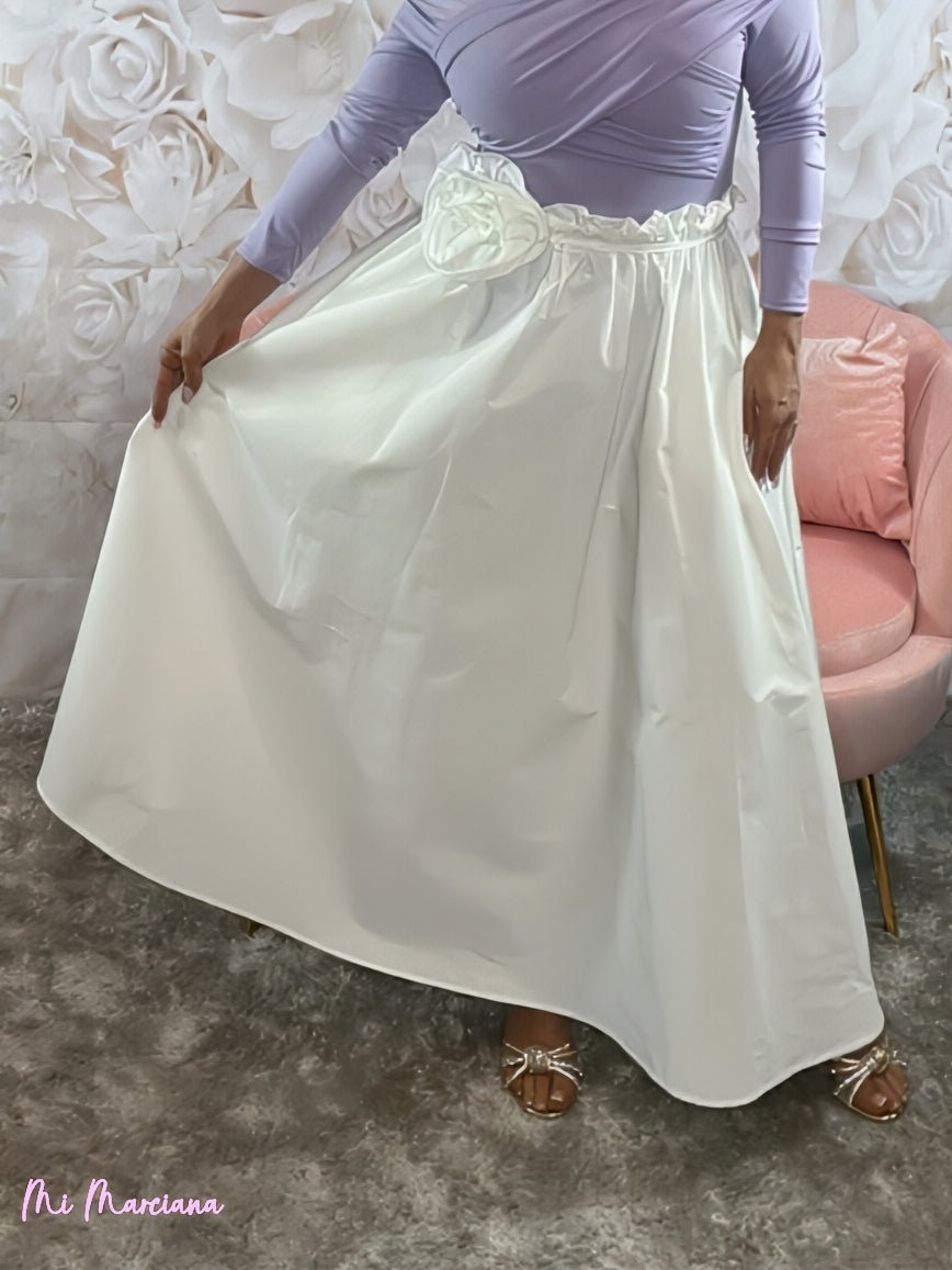 FALDA LARGA FLOR BLANCA - Mi Marciana