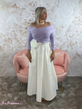 FALDA LARGA FLOR BLANCA - Mi Marciana