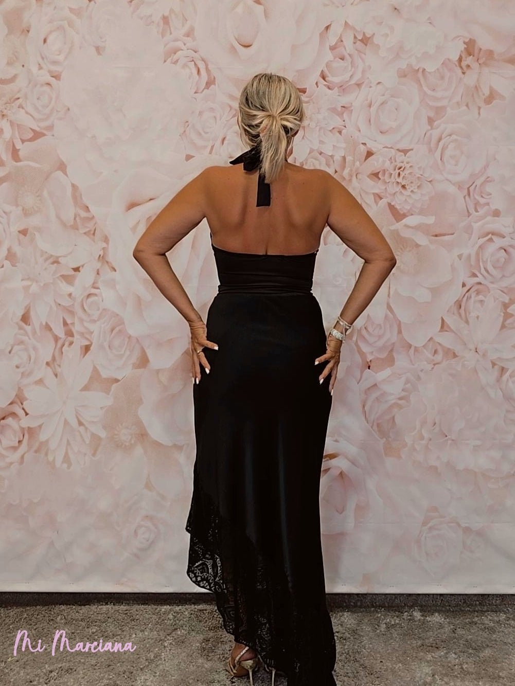 FALDA LENCERA VOLANTE ASIMETRICO ENCAJE - Mi Marciana