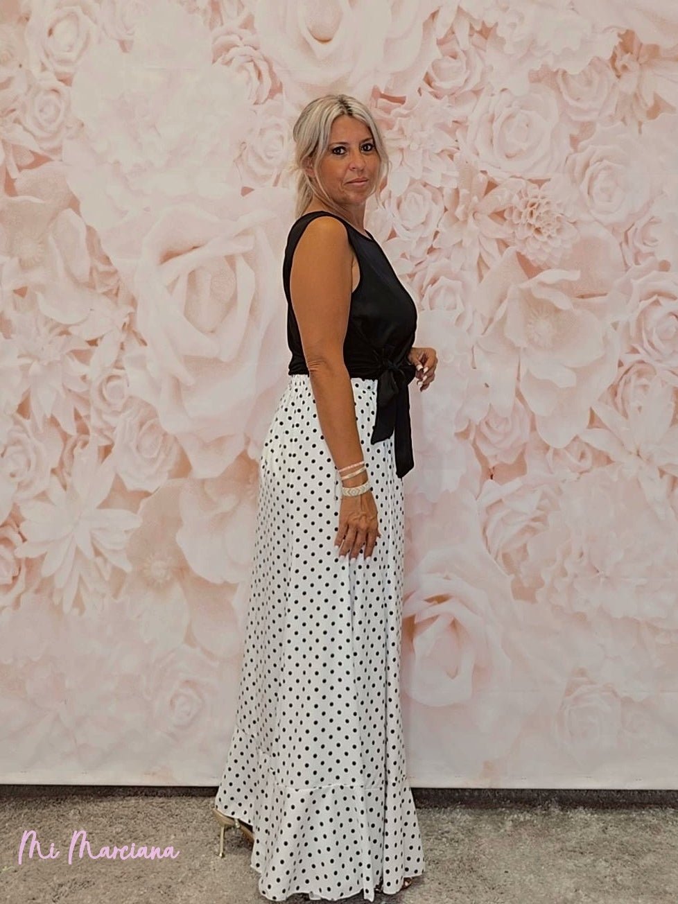 FALDA LUNARES BLANCA - Mi Marciana