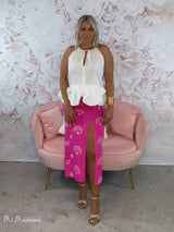 FALDA MIDI BORDADA FRUNCIDA FUCSIA - Mi Marciana