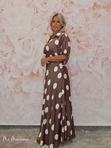 FALDA MIDI SATEN CON LUNARES - Mi Marciana