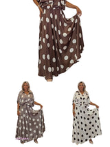 FALDA MIDI SATEN CON LUNARES - Mi Marciana