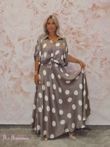 FALDA MIDI SATEN CON LUNARES - Mi Marciana