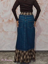 FALDA VAQUERA COMBINADA CUADROS JOT - Mi Marciana
