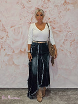 FALDA VAQUERA DESHILACHADA ASIMÉTRICA JOT - Mi Marciana