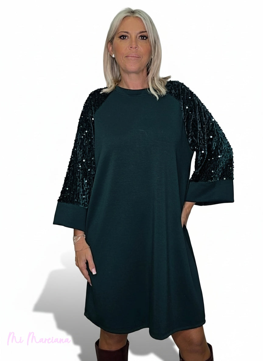 VESTIDO DE PAETÊS OVERSIZED