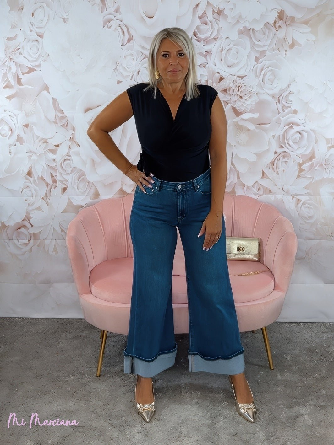 JEANS DOBLADILLO PATA ANCHA - Mi Marciana