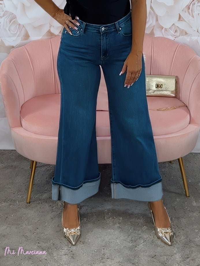 JEANS DOBLADILLO PATA ANCHA - Mi Marciana