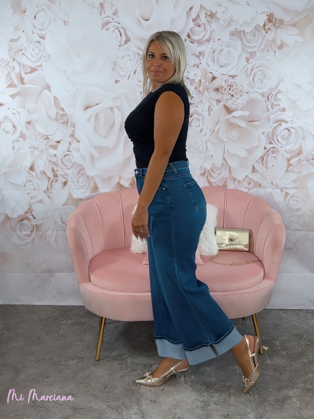 JEANS DOBLADILLO PATA ANCHA - Mi Marciana