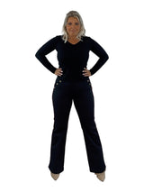 JEANS NEGRO ANCHO ONDAS - Mi Marciana