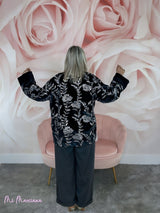 KIMONO TERCIOPELO BORDADO LENTEJUELAS - Mi Marciana