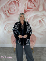 KIMONO TERCIOPELO BORDADO LENTEJUELAS - Mi Marciana