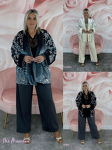 KIMONO TERCIOPELO BORDADO LENTEJUELAS - Mi Marciana