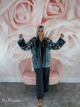 KIMONO TERCIOPELO BORDADO LENTEJUELAS - Mi Marciana